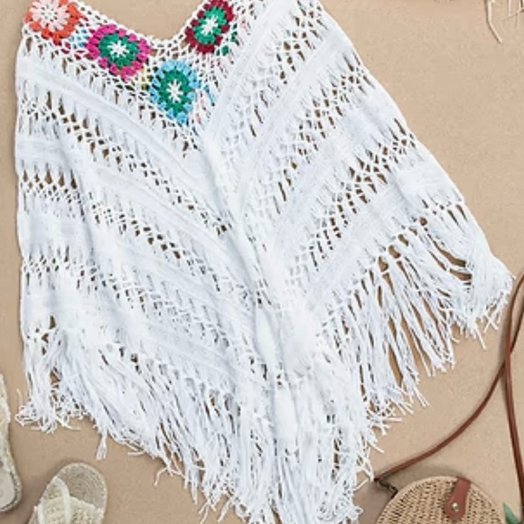 White Crochet Beach Cover-Up - Picture 2 of 5